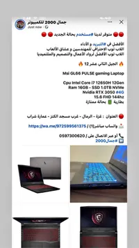 لابتوب جيمنج Msi GL66 PULSE (MSI)