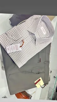 طقم قميص كاروهات وبنطال قماشي - إليت بارك وجورتكس (Elitpark & Gürtex)