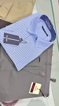 طقم قميص مخطط وبنطال قماشي - فيسكاردي وجورتكس (Viscardi & Gürtex)