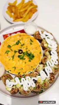 وجبة شاورما عربي بالجبنة