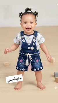 تشكيلة ملابس أطفال جينية بيبي - فستان دينم وتيشيرت