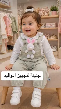 طقم سالوبيت أطفال مع دمية أرنب - جنينة لتجهيز المواليد