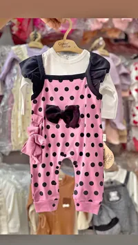 رومبر بناتي منقط مع فيونكة - Çakar Bebe