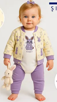 طقم ملابس أطفال بتصميم الأرنب (Rabbit)