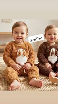 بيجامة أطفال بتصميم أرنب (Baby Jumpsuit)