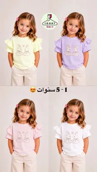تيشيرت بناتي بطبعة الأرانب - جوري (Joory)