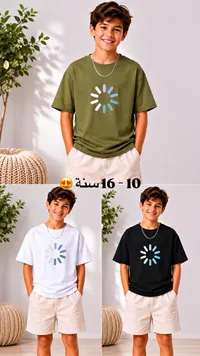 تيشيرت أولادي بطبعة تحميل - شي إن (Shein)