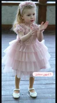 فستان حفلات بناتي مزين بالورود