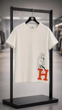 تيشيرت رجالي قطني بتصميم الحصان - هيرميس (Hermes)
