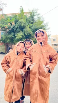 معطف شتوي للأطفال - جاكيت دافئ برتقالي