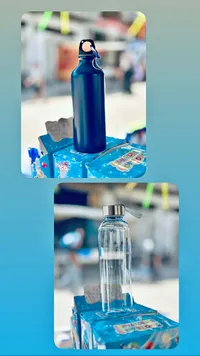 قارورة ماء معدنية زرقاء