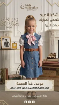 فستان جينز أنيق للأطفال - كيدز كولكشن (Kids Collection)