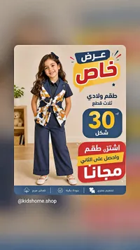 طقم بناتي رسمي ثلاث قطع - كيدز هوم - سوق غزة