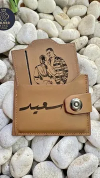 محفظة رجالية جلدية مخصصة بالاسم والصورة - سيلفر كينج (Silver King)