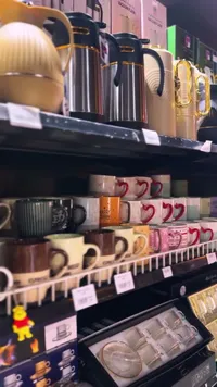طقم أكواب قهوة مع صحون زجاجية