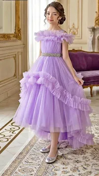 فستان سهرة بناتي منفوش مزين باللؤلؤ (Princess Gown)