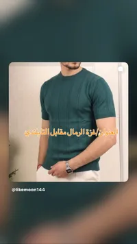 تيشيرت رجالي صيفي بنقشة طولية