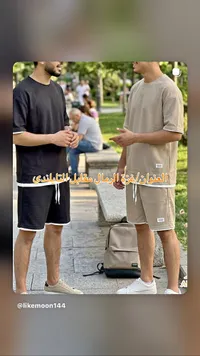 طقم ملابس رجالية قطعتين (تيشيرت وشورت)