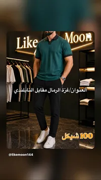 تيشيرت بولو رجالي - لايك مون (Like Moon) - سوق غزة