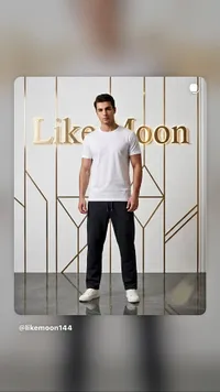 تيشيرت رجالي أبيض - Like Moon
