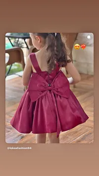 فستان حفلات بناتي بفيونكة خلفية - لوكا فاشن (Lokaa Fashion)