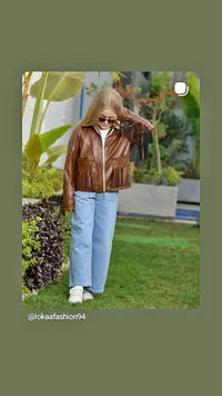 جاكيت جلد بناتي بشراريب (Lokaafashion94)