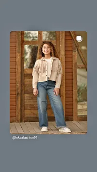 جاكيت أطفال بناتي بتصميم شراشيب - لوكا فاشن (lokaa fashion)