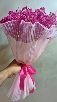 باقة زهور مجففة أرجوانية