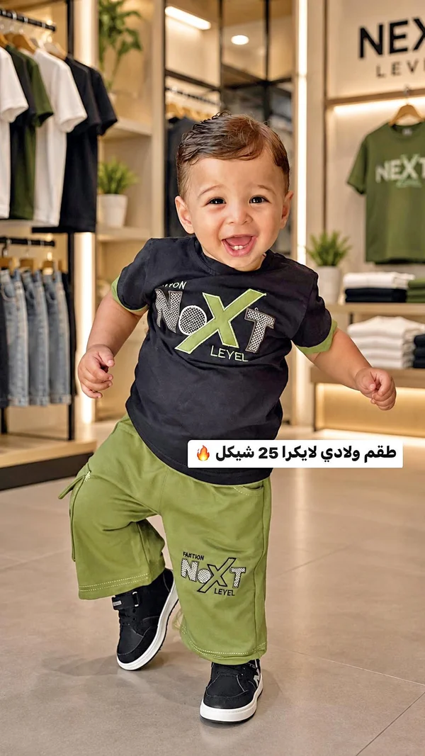 طقم ولادي لايكرا - Next Level - ملابس أطفال - سوق غزة