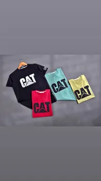 تيشيرت رجالي قطني بشعار كات (CAT)