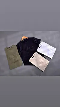 تيشيرت رجالي قطني بشعار بارز - أديداس (Adidas)