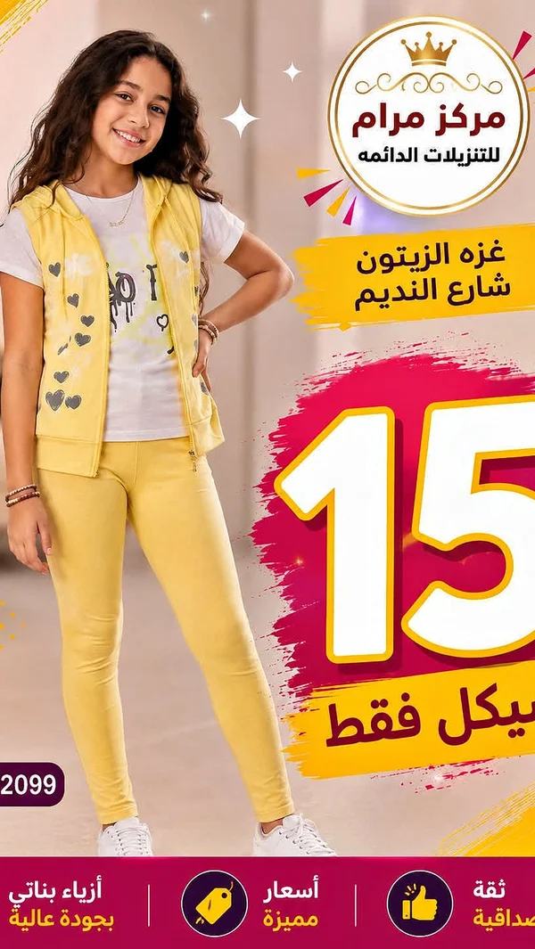 طقم ملابس أطفال بناتي - مركز مرام - ملابس أطفال - سوق غزة