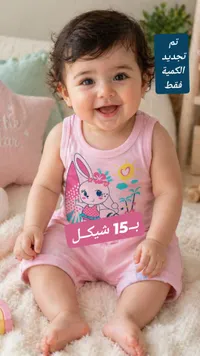 رومبر صيفي للأطفال بطبعة الأرنب - سوق غزة
