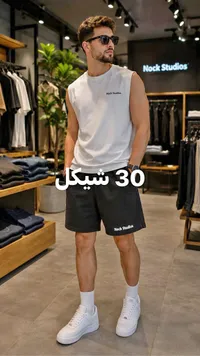 ترنق صيفي رجالي (تيشيرت بدون أكمام وشورت) - نوك ستوديوز (Nock Studios) - سوق غزة