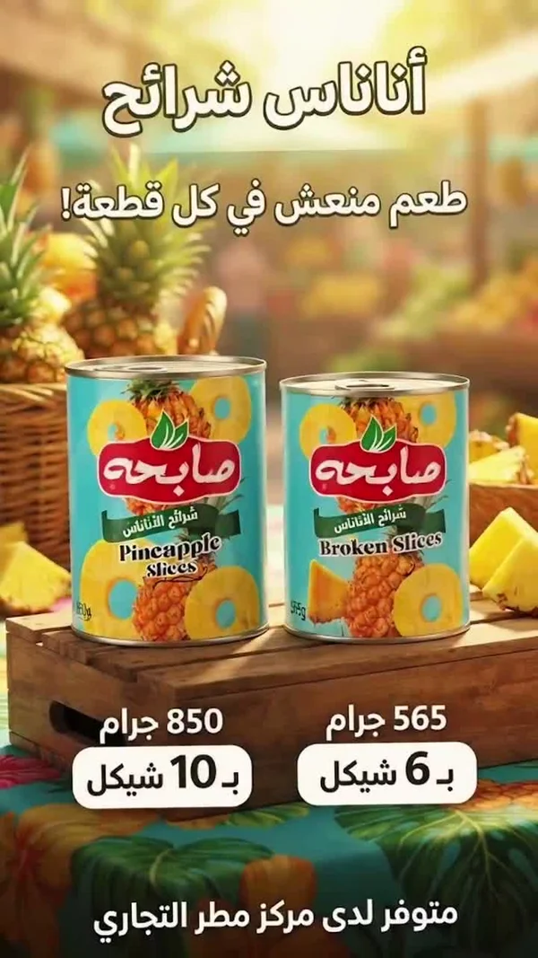شرائح أناناس - سابحة - مواد غذائية وبقالة - سوق غزة