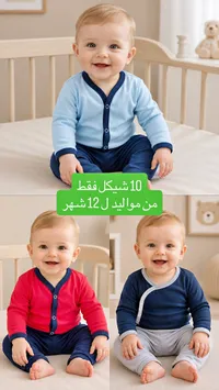 طقم ملابس أطفال قطني - سوق غزة