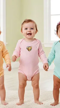 بودي سوت أطفال بأكمام طويلة مزين بالزهور (Baby)