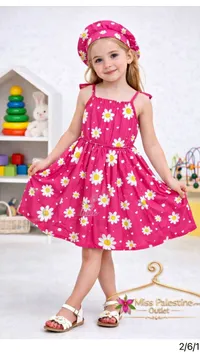 فستان أطفال بناتي بطبعات زهور - Miss Palestine Outlet
