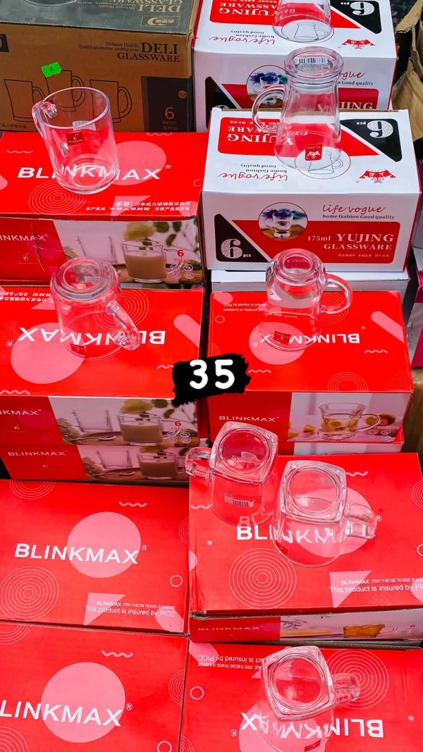 طقم أكواب زجاجية - بلينك ماكس (Blinkmax) - أدوات منزلية - سوق غزة