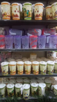مجموعة أكواب شاف بلاستيك متنوعة الألوان