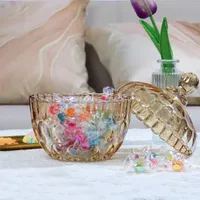 مضيفة زجاجية ملونة بخرز ديكوري