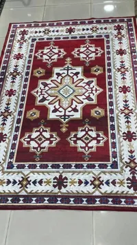 سجادة فارسية كلاسيكية - أحمر وكريمي
