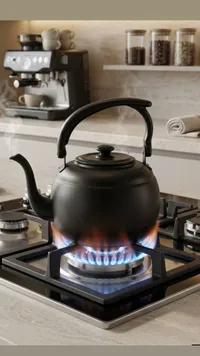 إبريق شاي معدني أسود