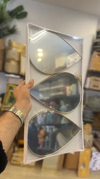 مرايا ديكور معدنية - طقم 3 قطع