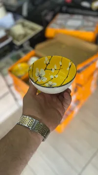 زبدية سيراميك مزخرفة بنقوش الزهور