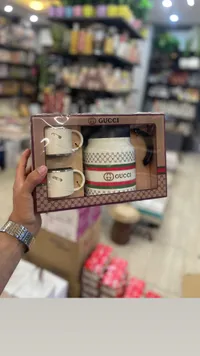 طقم دلة قهوة مع كوبين - غوتشي (Gucci)