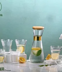 طقم إبريق زجاجي مع أكواب - سلسلة نورديك (Nordic)