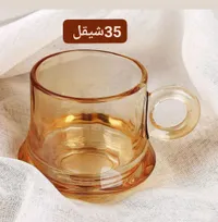 كوب زجاجي ملون بتصميم عصري - سوق غزة