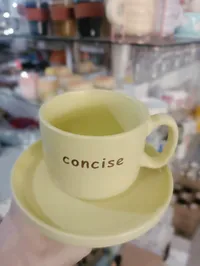 طقم كوب وصحن سيراميك - كونسيس (Concise)