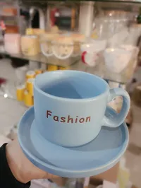 طقم كوب وصحن سيراميك - فاشن (Fashion)